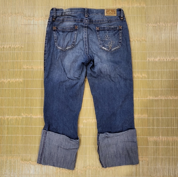 ♡ SOLD ON EBAY ♡ Baby Phat Jeans Co 11 Y2K Cropped Capri Blue Denim - Picture 10 of 14